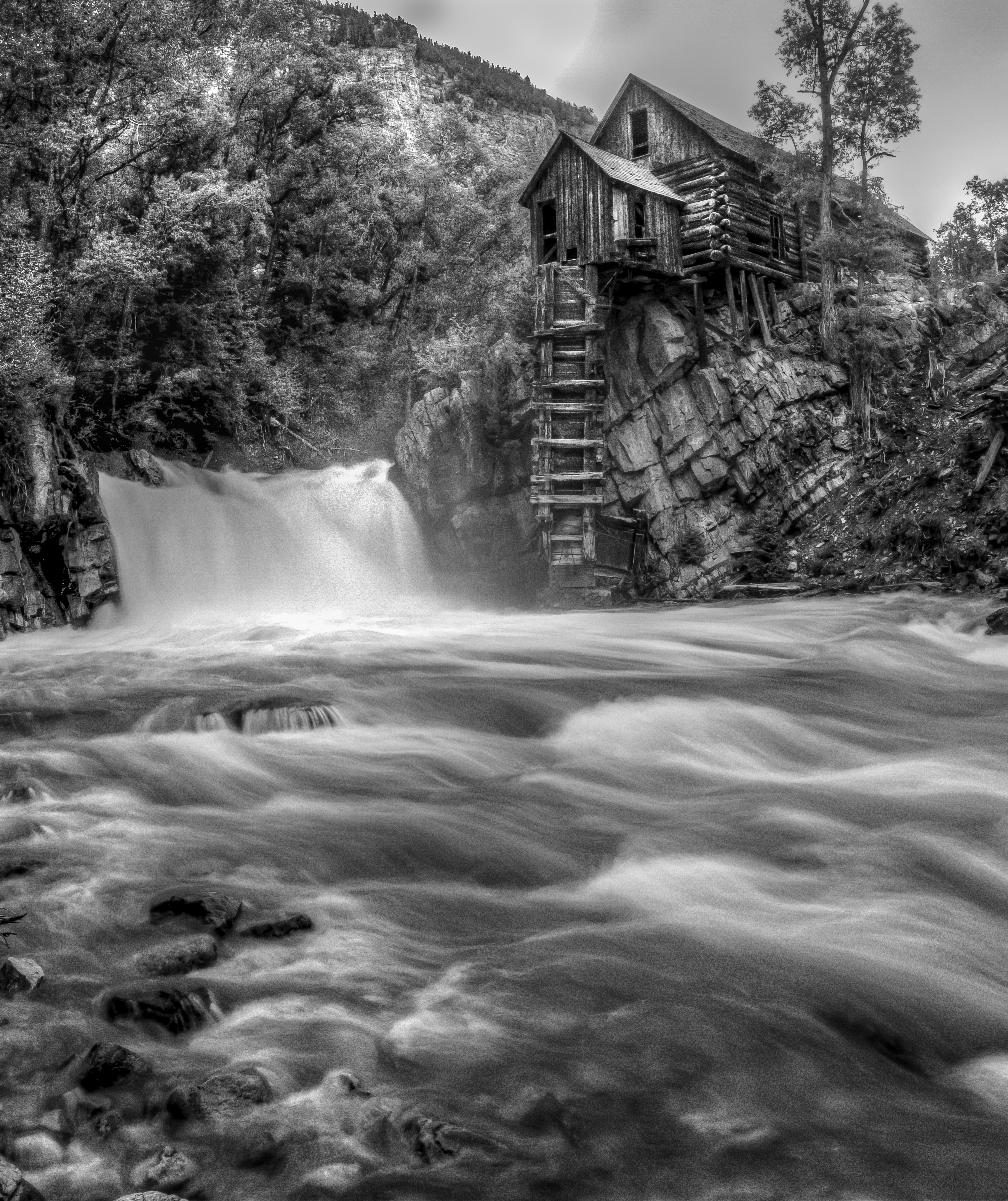 Crystal Mill Black and White by Tom Heywood Photography