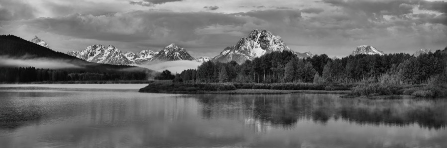 Oxbow Bend B & W Pano by Tom Heywood Photography