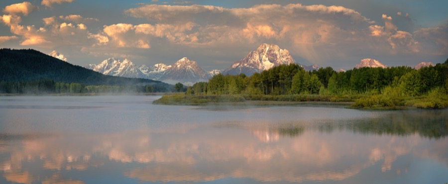 Oxbow Bend Misty Morning by Tom Heywood Photography