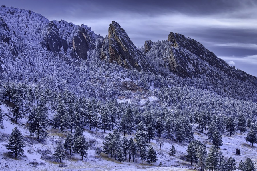 Boulder Flatiron Winter by Tom Heywood Photography