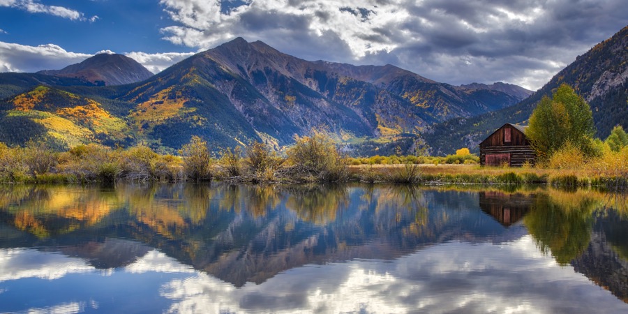Twin Lakes Barn Reflection by Tom Heywood Photography